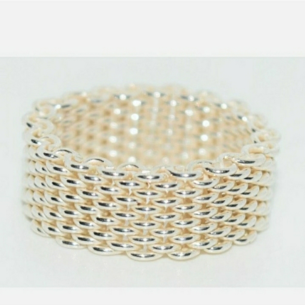 Sterling Silver Mesh Ring sz 7.5